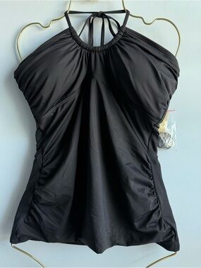 Michael Kors Women's Shirred Halter Tankini Top & Bikini Bottom Size Medium